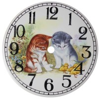 Ceramic Clock  Kittens Face