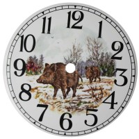 Ceramic Clock Tile Boar Arabic Face
