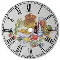 Ceramic Clock Kitchen Mustard Roman Face